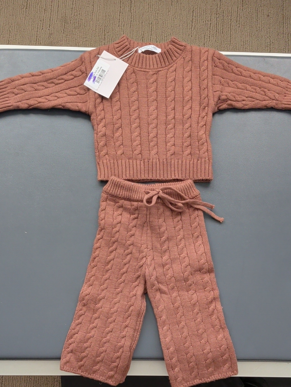 Cable-Knit  Set in Brown 0-6 Months